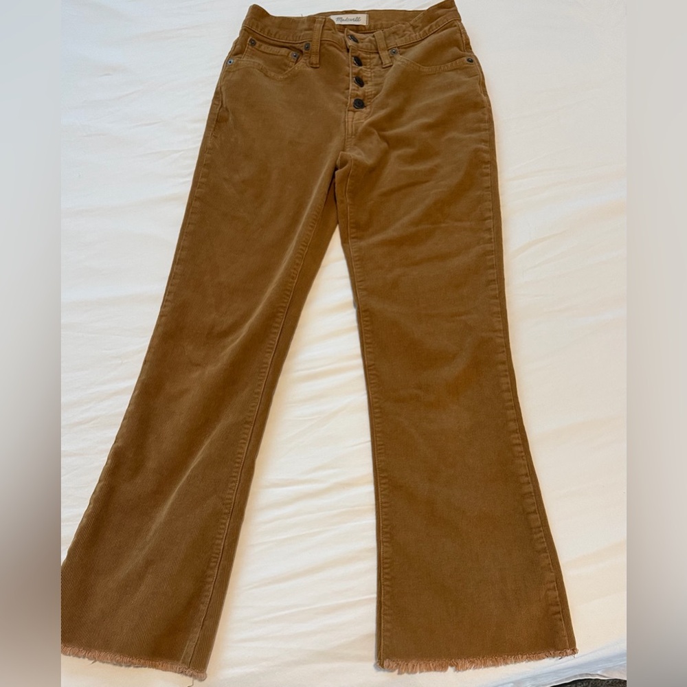 Madewell Women’s size 25 Corduroy Bootcut Jeans Cali Demi Boot Brown Button Fly